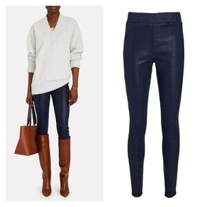 L’AGENCE • Rochelle High Rise Pull On Pant in Coated Navy
